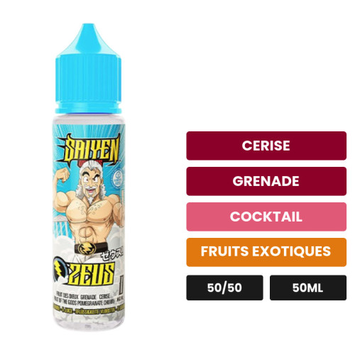 E-liquide Zeus de Swoke, 50 ml, saveurs cerise, grenade, cocktail et 1 autre.