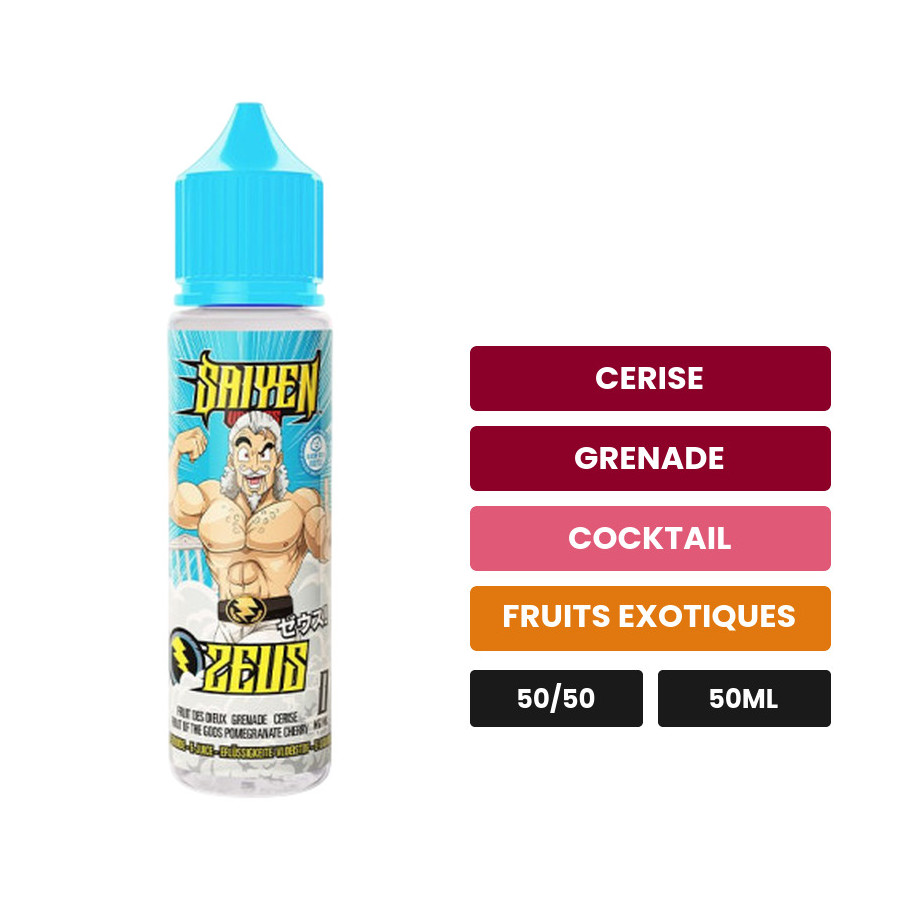 E-liquide Zeus de Swoke, 50 ml, saveurs cerise, grenade, cocktail et 1 autre.