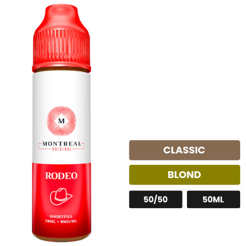 E-liquide Rodeo de Montreal Original, 50 ml, saveurs classic et blond.