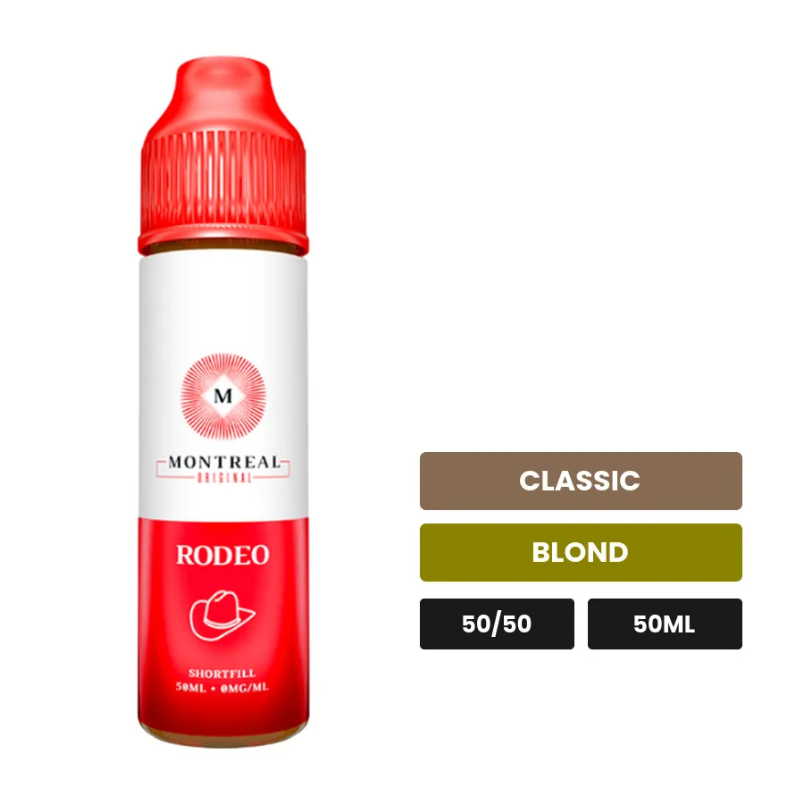 E-liquide Rodeo de Montreal Original, 50 ml, saveurs classic et blond.