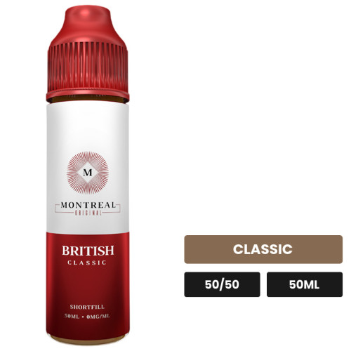 E-liquide British Classic de Montreal Original, 50 ml, saveur classic.