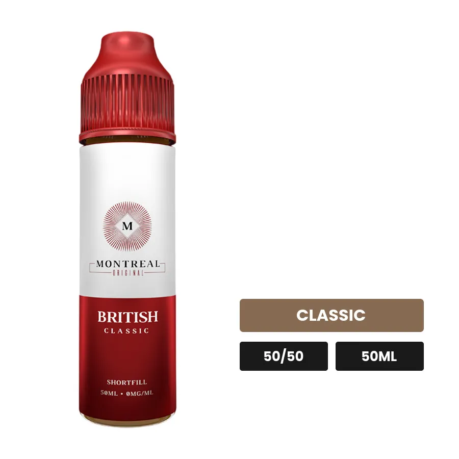 E-liquide British Classic de Montreal Original, 50 ml, saveur classic.