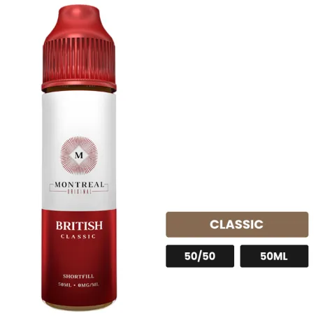 E-liquide British Classic de Montreal Original, 50 ml, saveur classic.