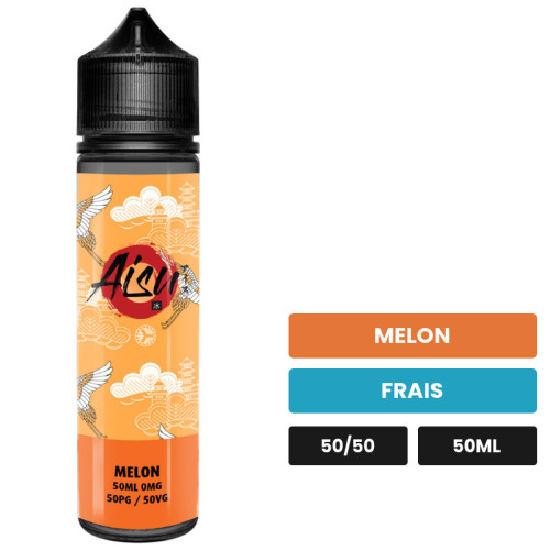 E-liquide Melon d'Aisu, 50 ml, saveurs melon et frais.