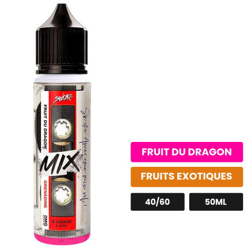 E-liquide Mix de Swoke, 50 ml, saveurs fruit du dragon et fruits exotiques.