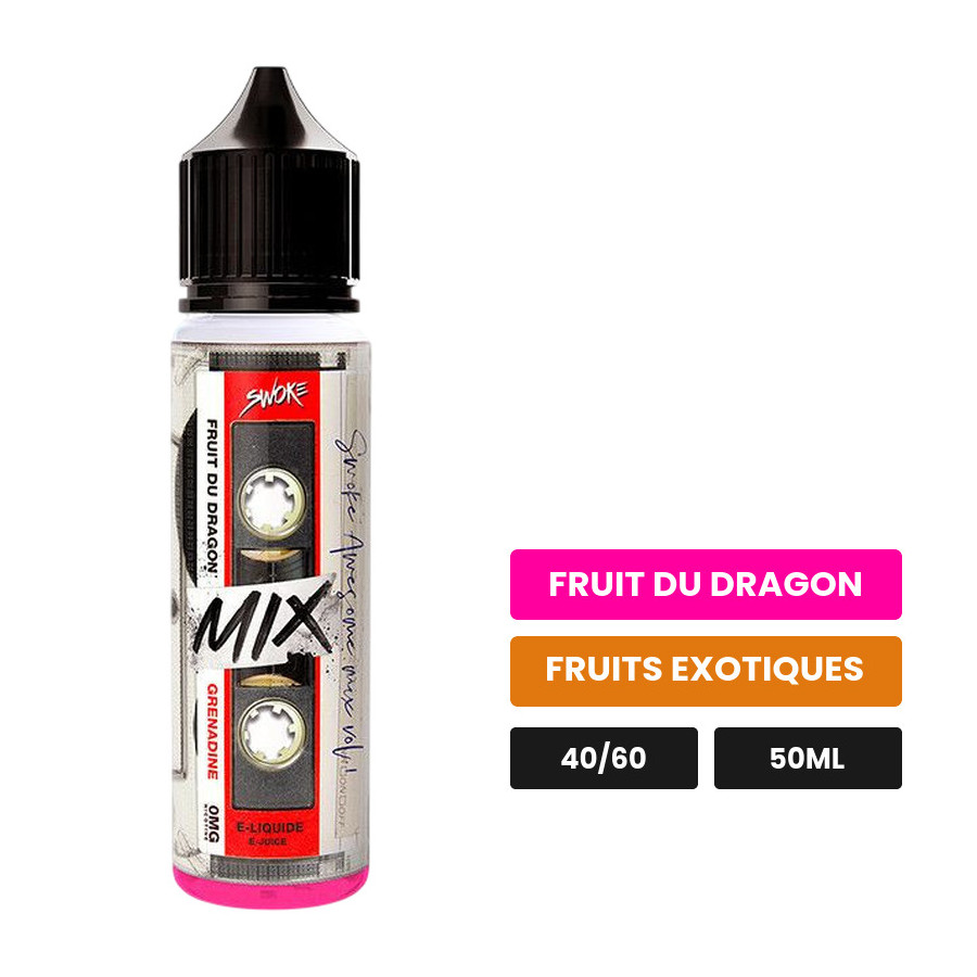 E-liquide Mix de Swoke, 50 ml, saveurs fruit du dragon et fruits exotiques.
