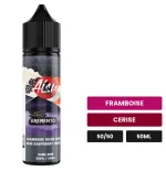 E-liquide Framboise Bleue Cerise d'Aisu, 50 ml, saveurs framboise et cerise.