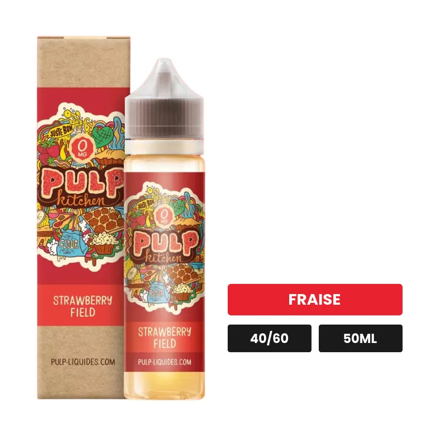 E-liquide Strawberry Field de Pulp, 50 ml, saveur fraise.