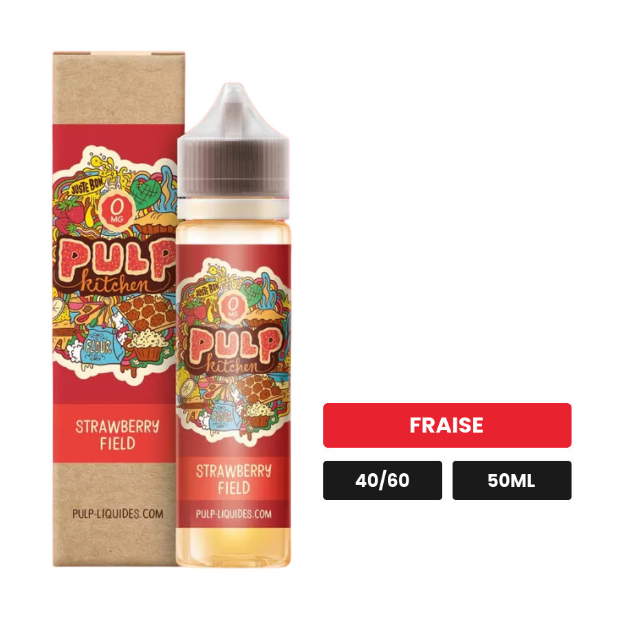 E-liquide Strawberry Field de Pulp, 50 ml, saveur fraise.