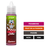 E-liquide Equinoxe de Full Moon, 50 ml, saveurs framboise, fruit de la passion et poivre.