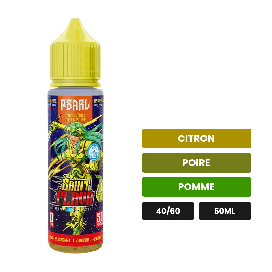 E-liquide Pearl de Swoke, 50 ml, saveurs citron, poire et pomme.