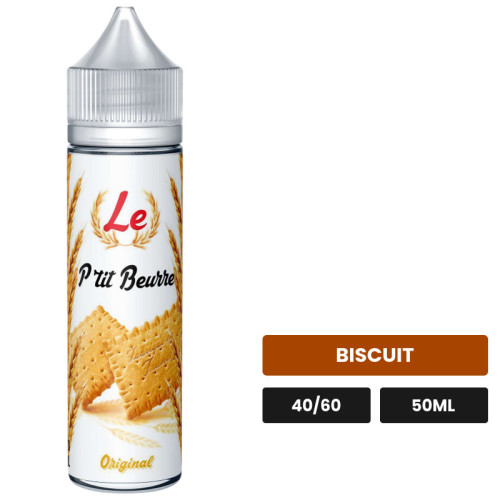 E-liquide Le p'Tit Beurre Original de La Fabrique Française, 50 ml, saveur biscuit.