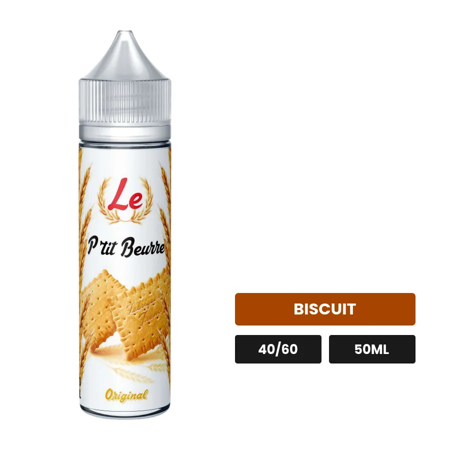 E-liquide Le p'Tit Beurre Original de La Fabrique Française, 50 ml, saveur biscuit.