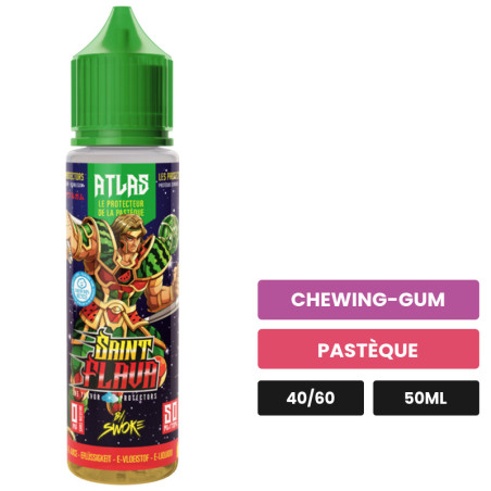 E-liquide Atlas de Swoke, 50 ml, saveurs chewing-gum et pastèque.