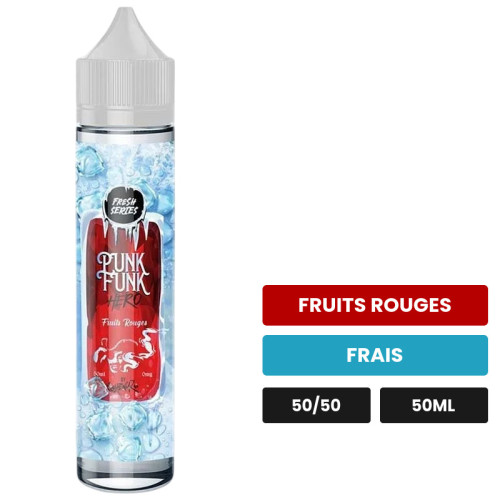 E-liquide Fruits Rouges de Punk Funk Hero, 50 ml, saveurs fruits rouges et frais.