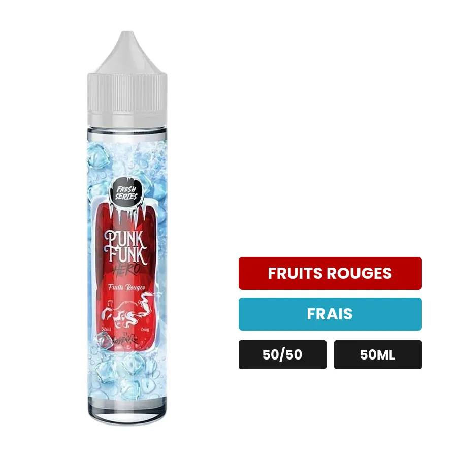 E-liquide Fruits Rouges de Punk Funk Hero, 50 ml, saveurs fruits rouges et frais.