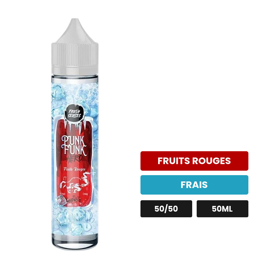 E-liquide Fruits Rouges de Punk Funk Hero, 50 ml, saveurs fruits rouges et frais.