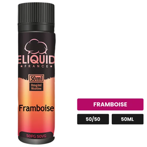 E-liquide Framboise d'Eliquid France, 50 ml, saveur framboise.
