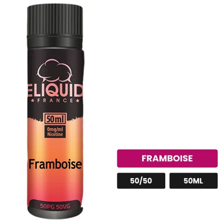 E-liquide Framboise d'Eliquid France, 50 ml, saveur framboise.