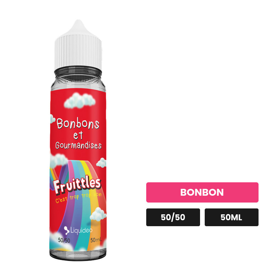 E-liquide Fruittles - Bonbons Et Gourmandises de Liquideo, 50 ml, saveur bonbon.