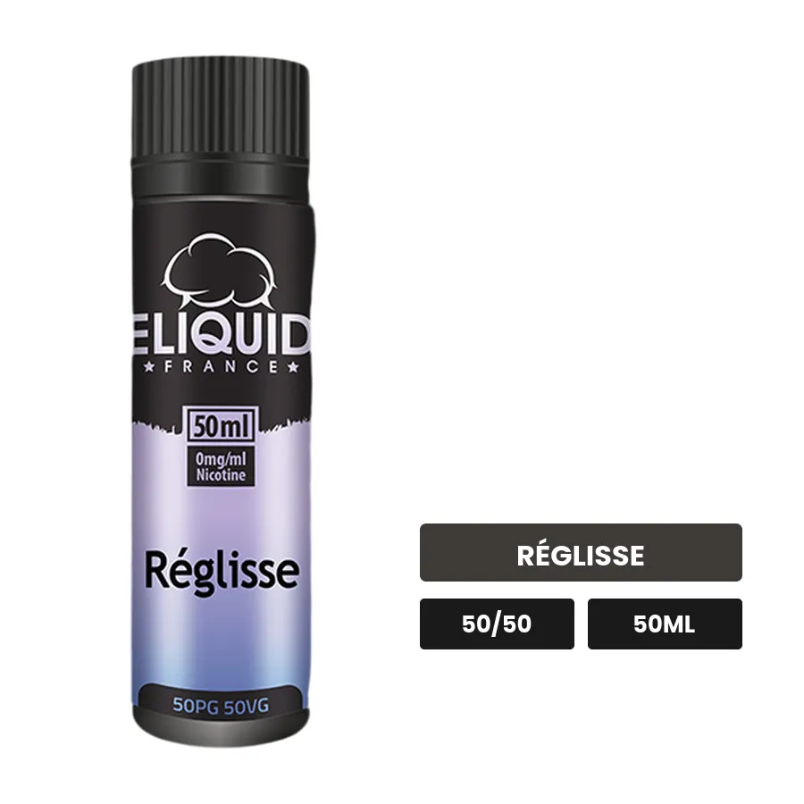 E-liquide Reglisse d'Eliquid France, 50 ml, saveur réglisse.