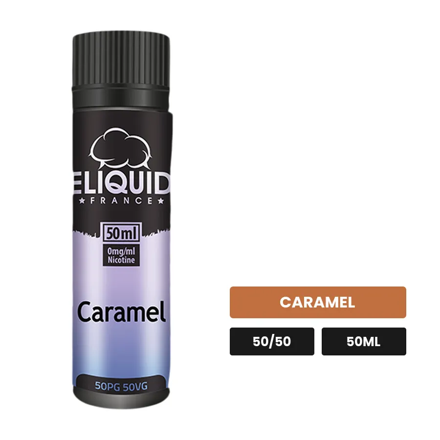 E-liquide Caramel d'Eliquid France, 50 ml, saveur caramel.