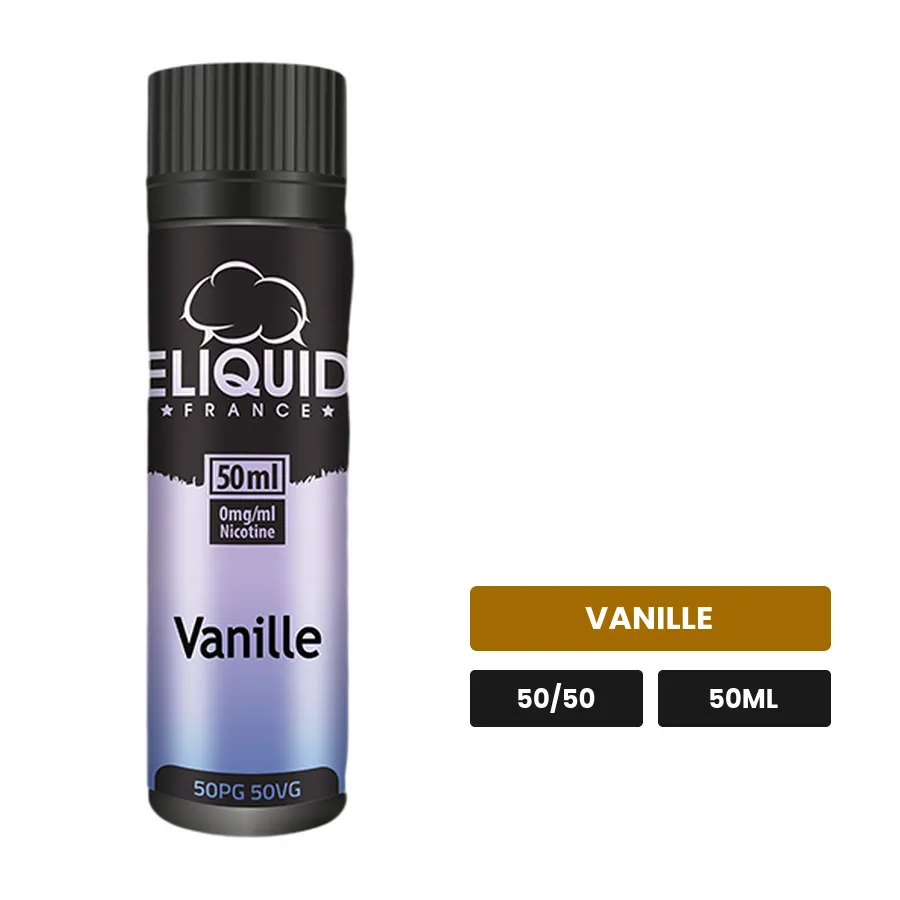 E-liquide Vanille d'Eliquid France, 50 ml, saveur vanille.