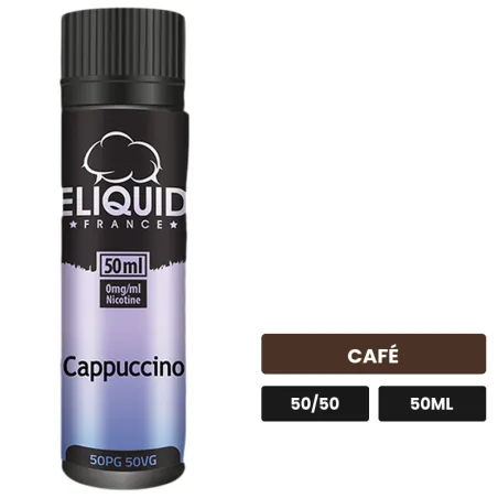E-liquide Cappuccino d'Eliquid France, 50 ml, saveur café.
