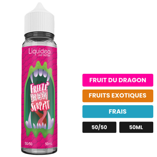 E-liquide Dragon Serpent de Liquideo, 50 ml, saveurs fruit du dragon, fruits exotiques et frais.