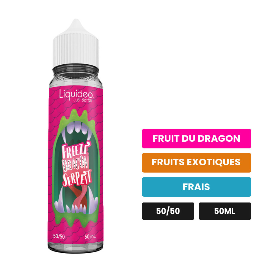 E-liquide Dragon Serpent de Liquideo, 50 ml, saveurs fruit du dragon, fruits exotiques et frais.