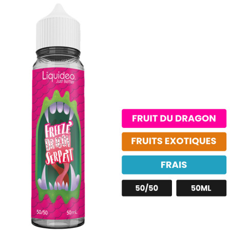 E-liquide Dragon Serpent de Liquideo, 50 ml, saveurs fruit du dragon, fruits exotiques et frais.