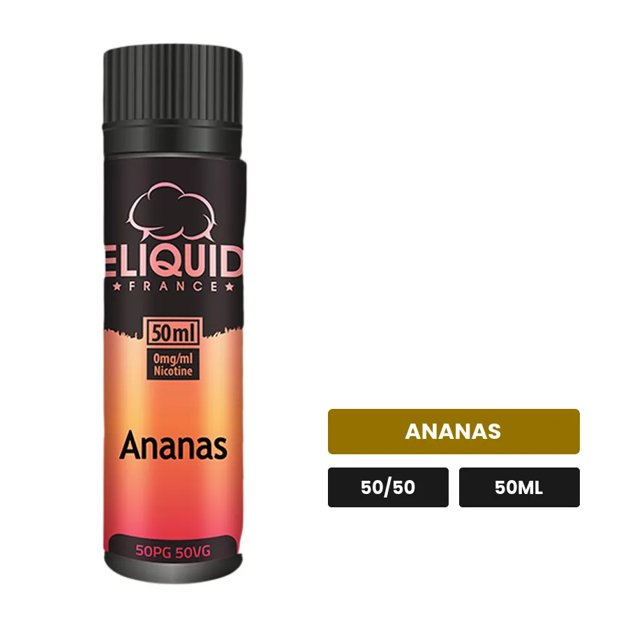 E-liquide Ananas d'Eliquid France, 50 ml, saveur ananas.
