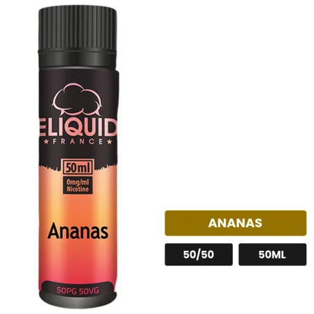 E-liquide Ananas d'Eliquid France, 50 ml, saveur ananas.