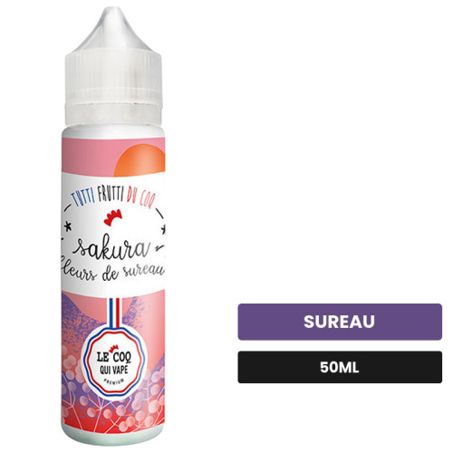 E-liquide Sakura Fleur De Sureau de Le Coq Qui Vape, 50 ml, saveur sureau.
