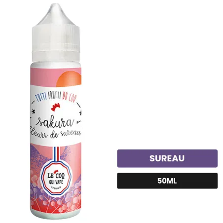 E-liquide Sakura Fleur De Sureau de Le Coq Qui Vape, 50 ml, saveur sureau.