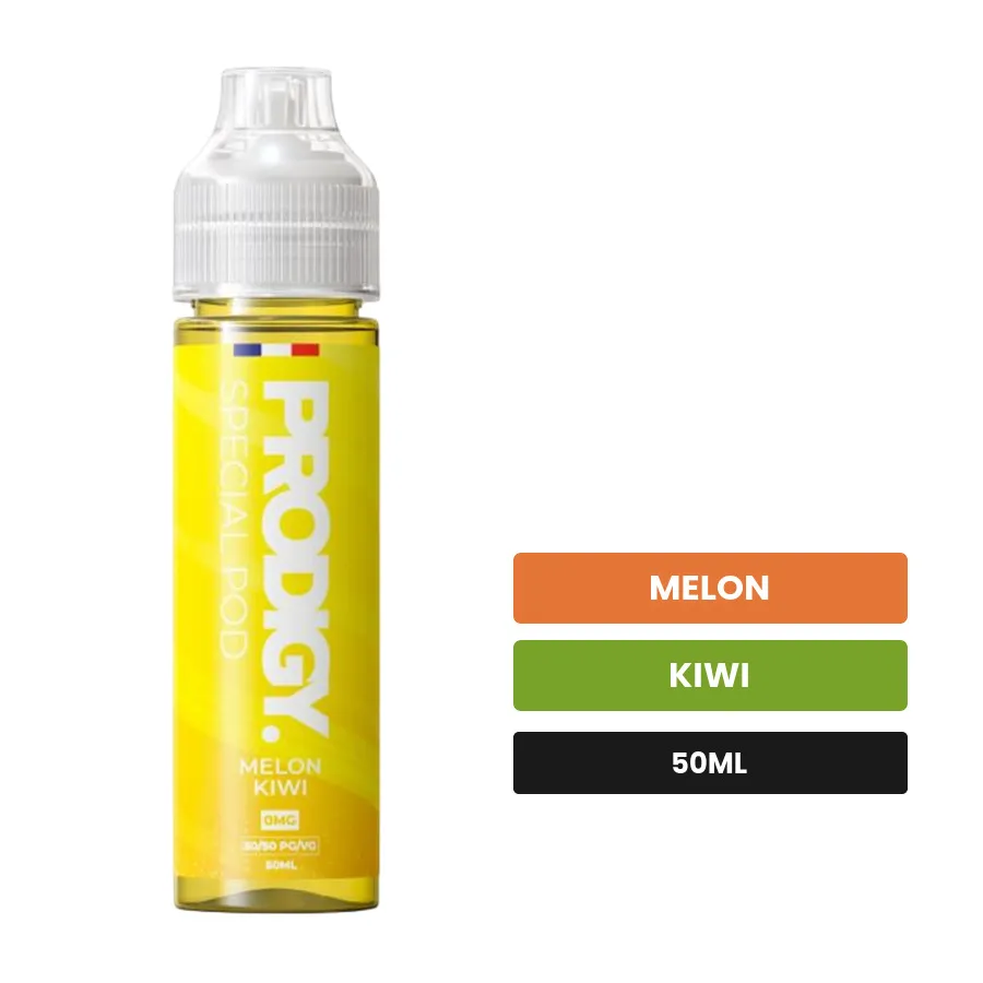 E-liquide Melon Kiwi Vape Maker de Prodigy, 50 ml, saveurs melon et kiwi.