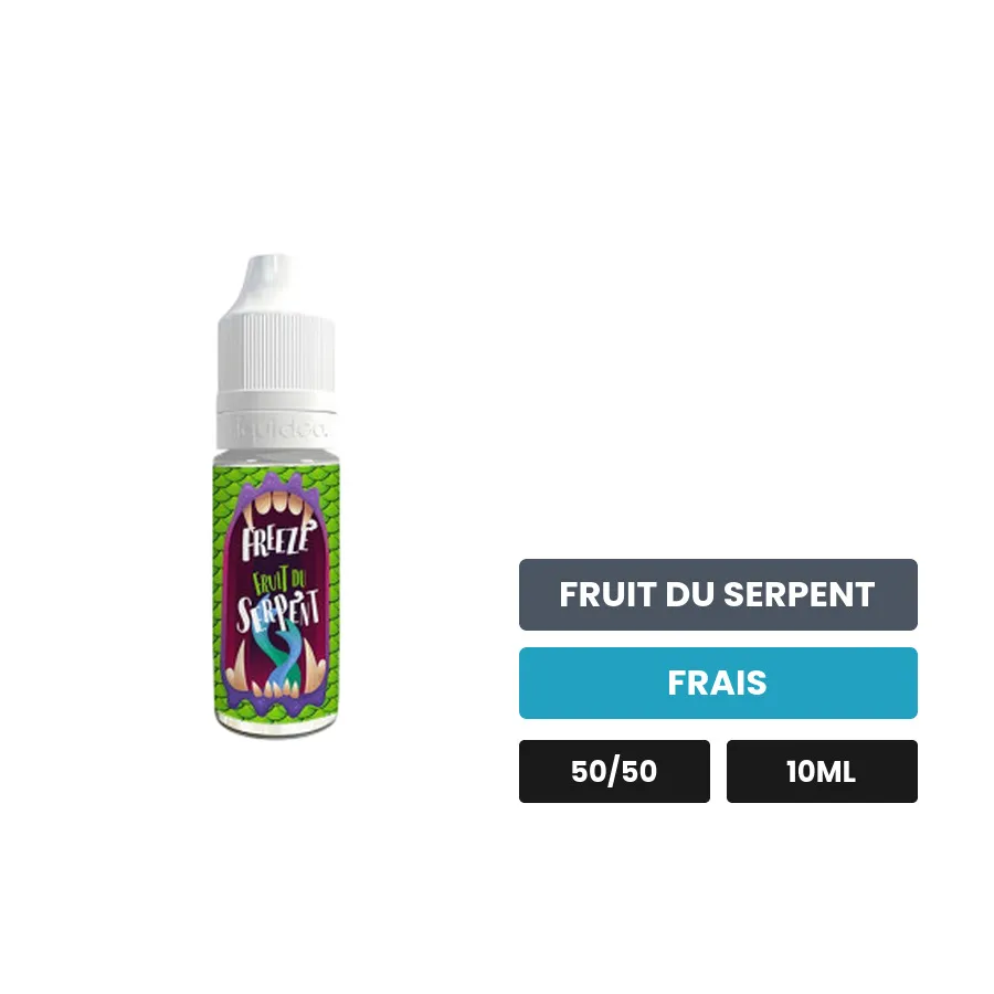E-liquide Fruit du Serpent de Liquideo, 10 ml, saveurs fruit du serpent et frais.