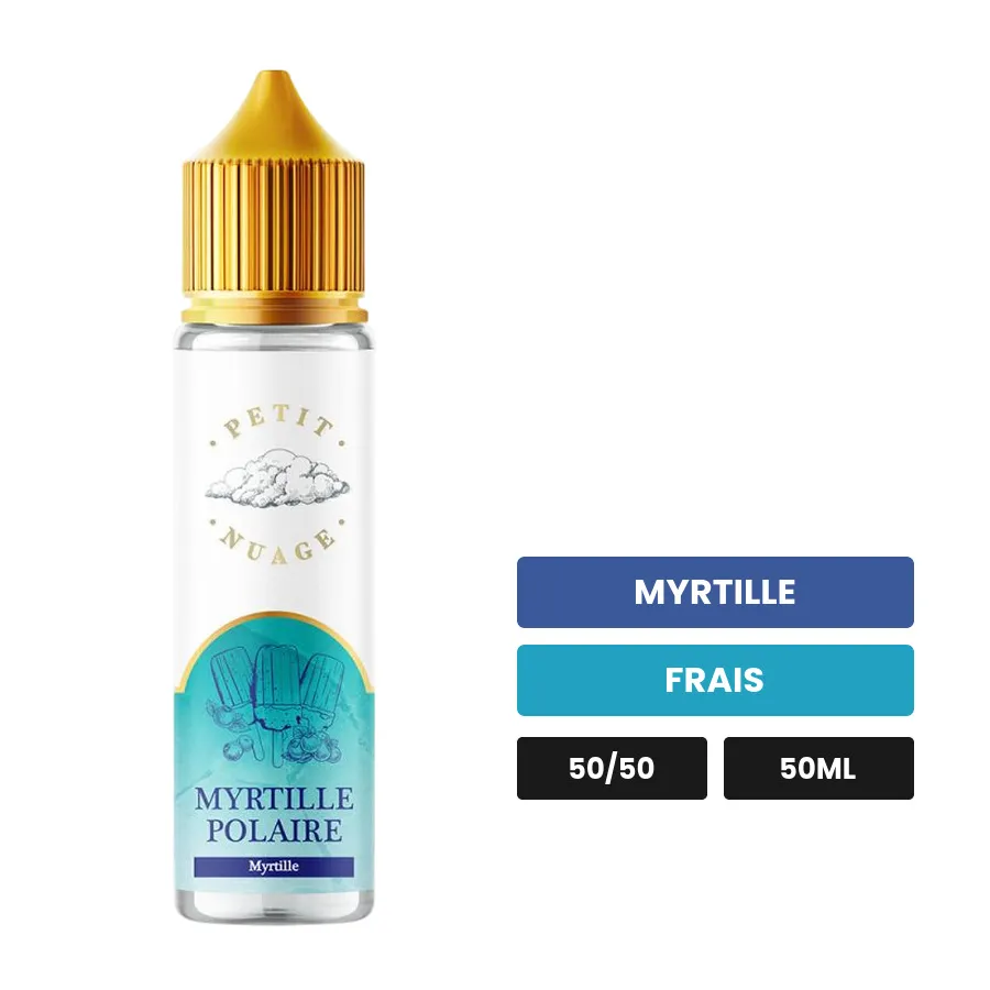 E-liquide Myrtille Polaire de Petit Nuage, 50 ml, saveurs myrtille et frais.