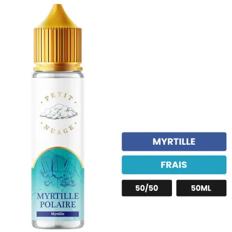 E-liquide Myrtille Polaire de Petit Nuage, 50 ml, saveurs myrtille et frais.