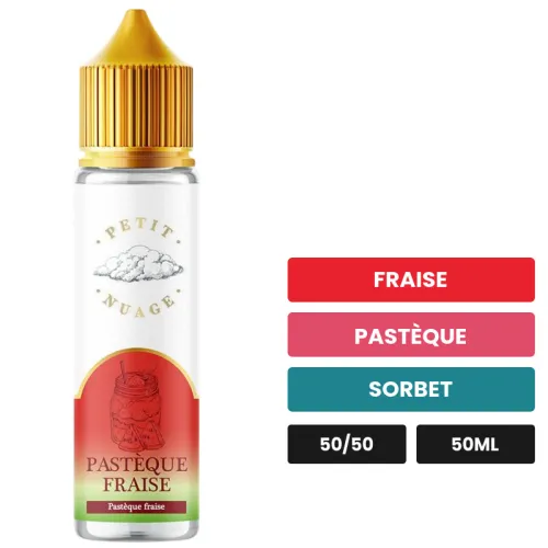E-liquide Pastèque Fraise de Petit Nuage, 50 ml, saveurs fraise, pastèque et sorbet.