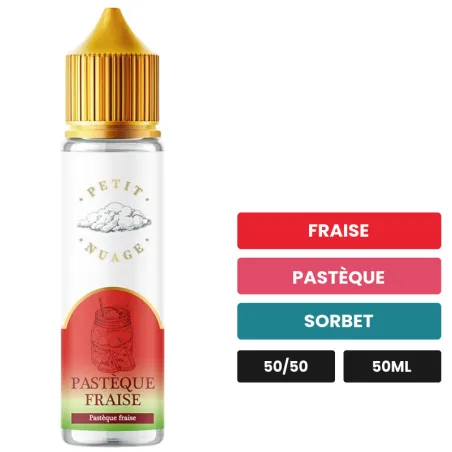 E-liquide Pastèque Fraise de Petit Nuage, 50 ml, saveurs fraise, pastèque et sorbet.