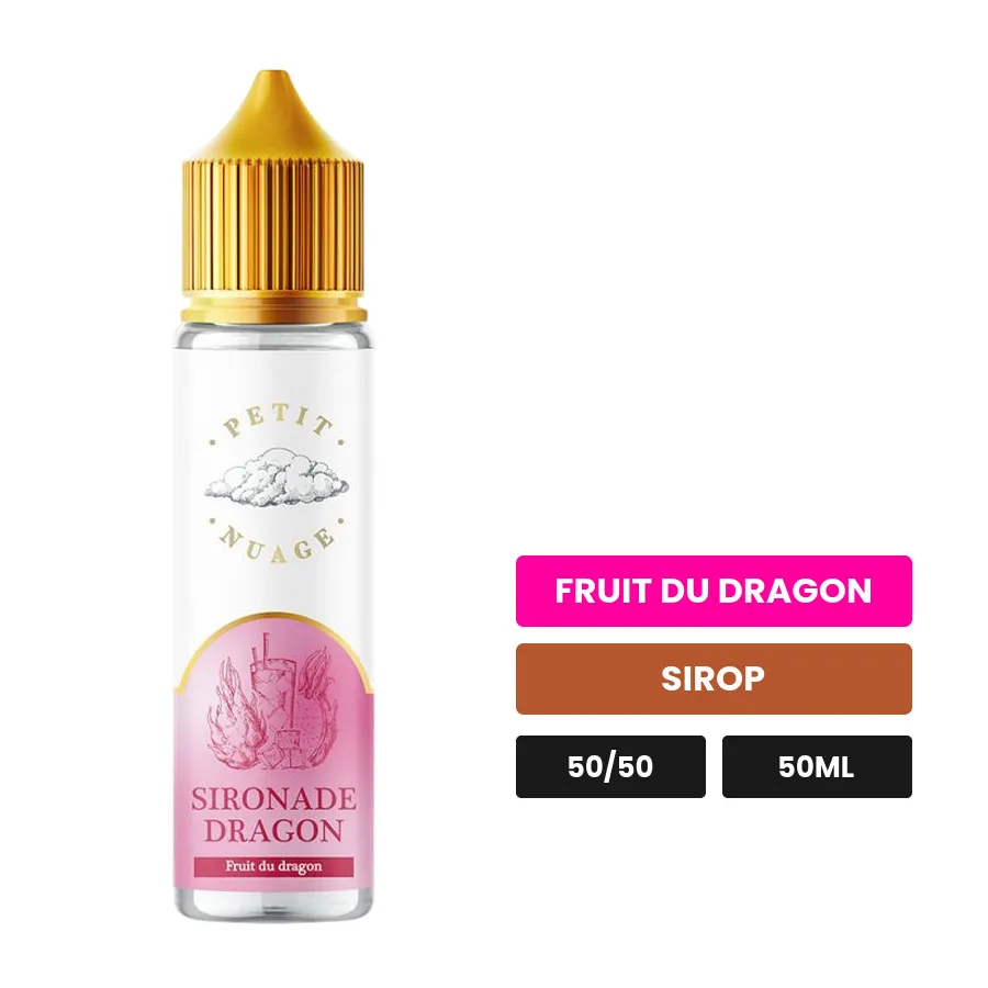 E-liquide Sironade Dragon de Petit Nuage, 50 ml, saveurs fruit du dragon et sirop.