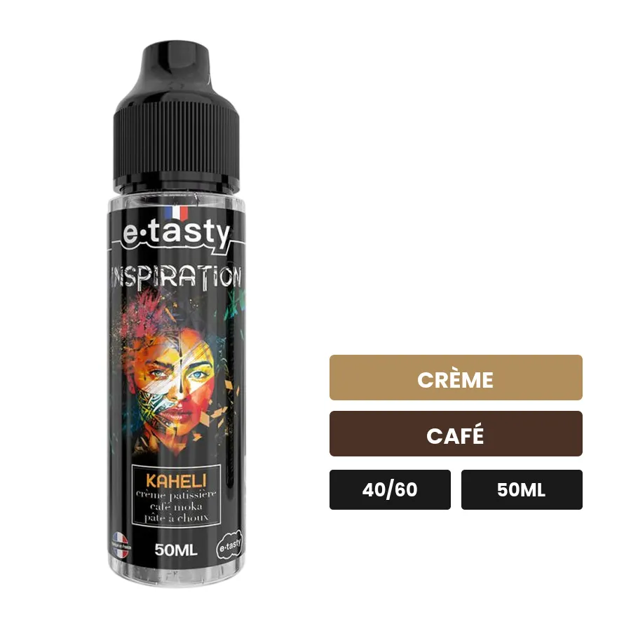 E-liquide Kaheli Inspiration d'E.Tasty, 50 ml, saveurs crème et café.