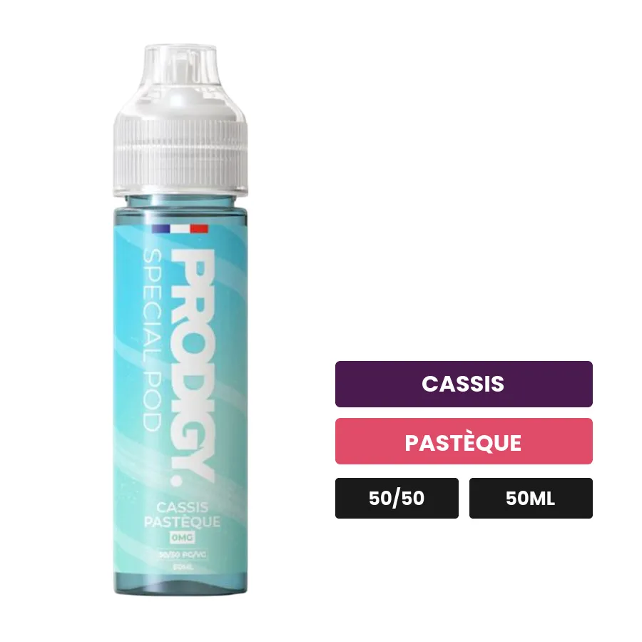 E-liquide Cassis Pastèque Vape Maker de Prodigy, 50 ml, saveurs cassis et pastèque.