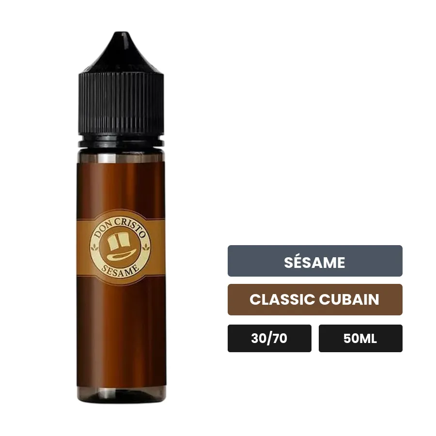 E-liquide Don Cristo Sesame Don Cristo, 50 ml, saveurs sésame et classic cubain.