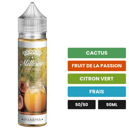 E-liquide Ipanema Millésime d'Original, 50 ml, saveurs cactus, fruit de la passion, citron vert et 1 autre.