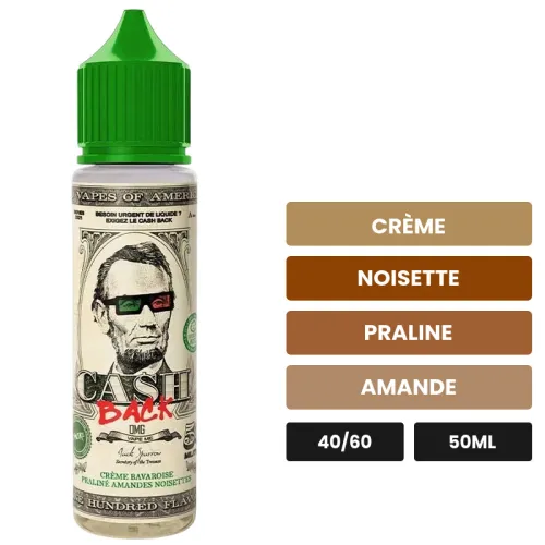 E-liquide Cash Back de Swoke, 50 ml, saveurs crème, noisette, praline et 1 autre.
