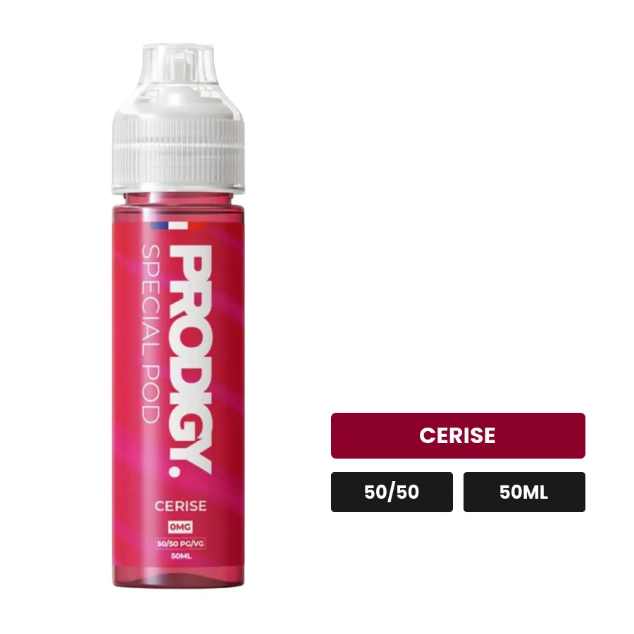E-liquide Cerise Vape Maker de Prodigy, 50 ml, saveur cerise.
