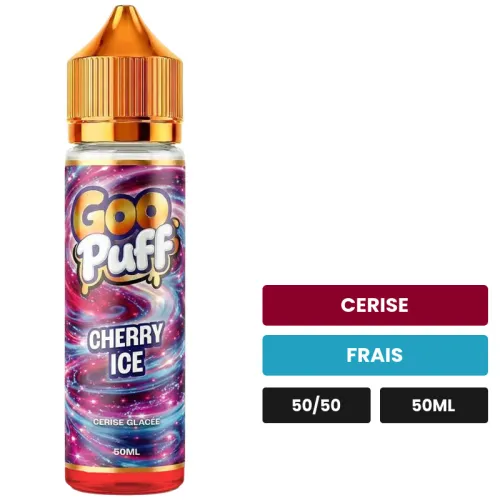 E-liquide Goo Puff Cherry Ice de Goo Puff 50ml, 50 ml, saveurs cerise et frais.
