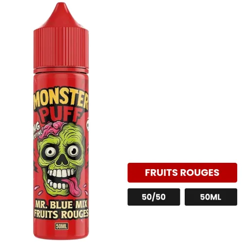 E-liquide MR Blue Mix Fruits Rouges de Monster Puff, 50 ml, saveur fruits rouges.